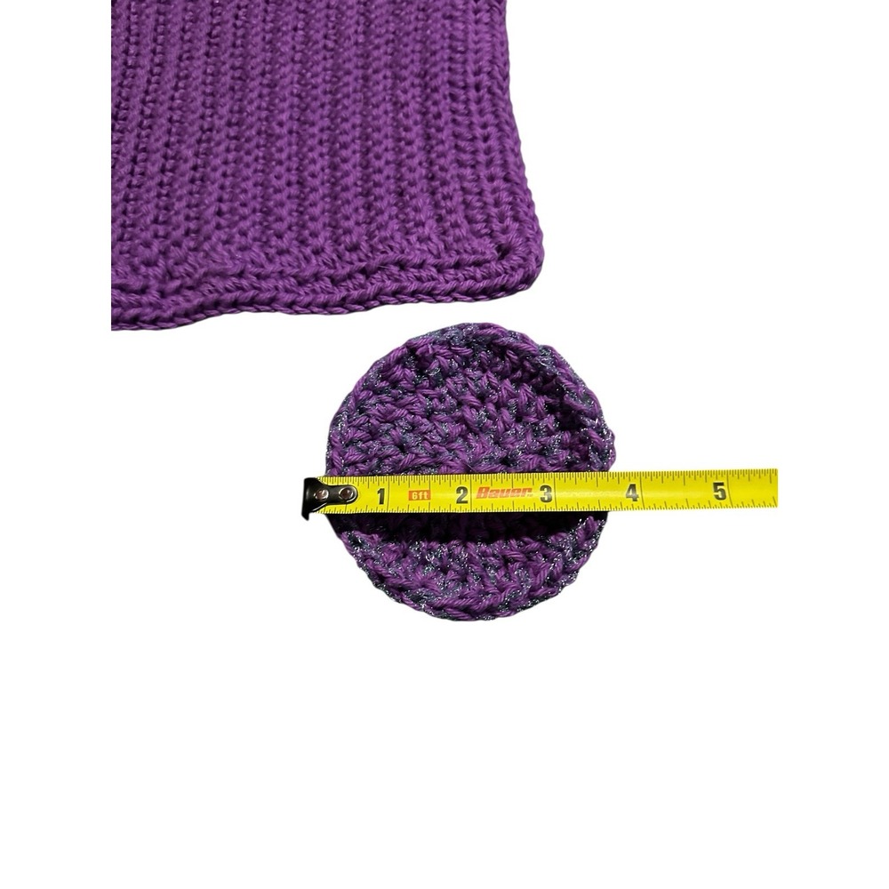 NEW handmade crochet purple cotton wash cloth with dish scrubbie - Picture 3 of 3